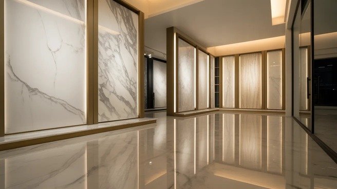 Hamdan Stonex marble corridor and polished stone interior